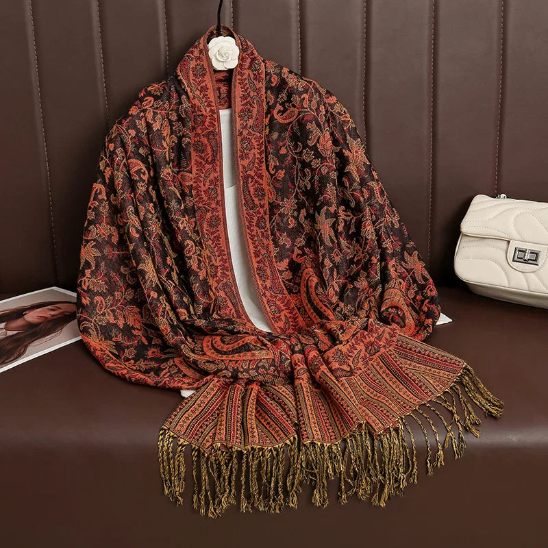 Soft Cashmere Women's Scarf Luxury Warm Print