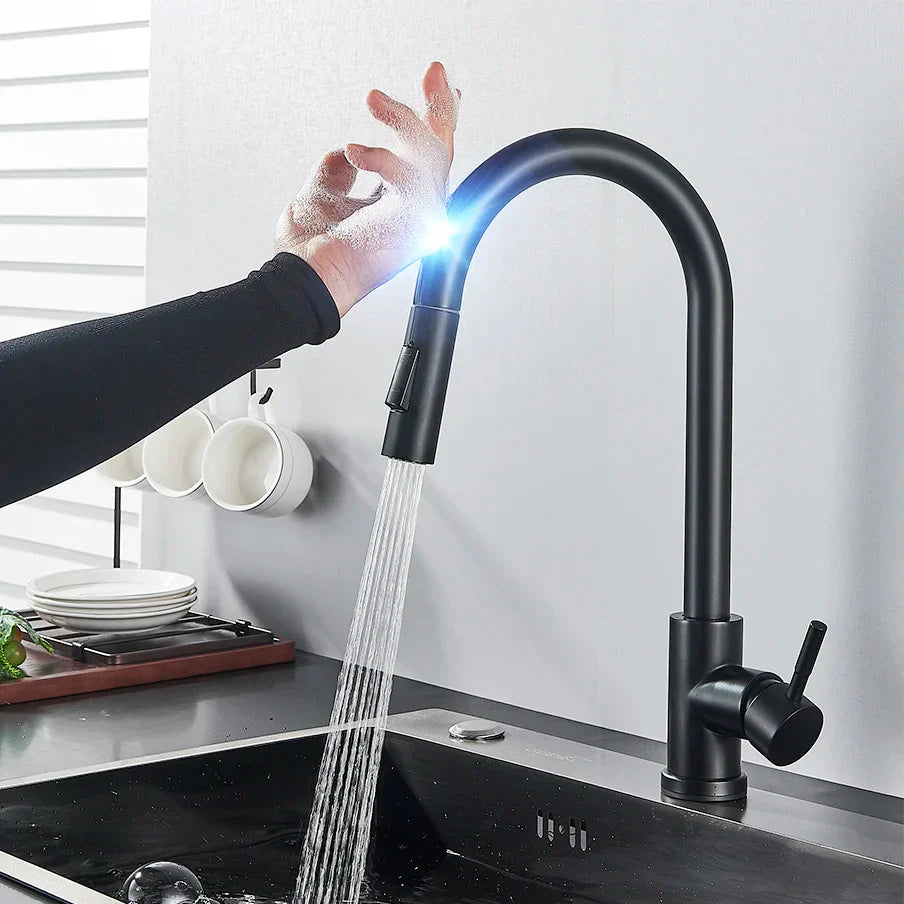 Modern Hands-Free Kitchen Faucet with Sensor Tap