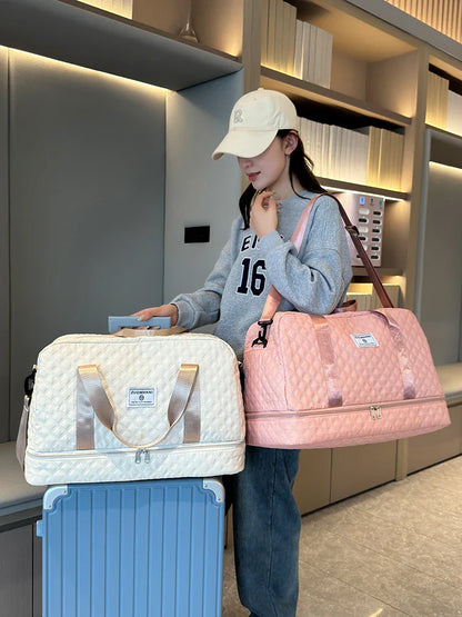 Portable Travel Duffel Bag with Separate Shoe Pocket