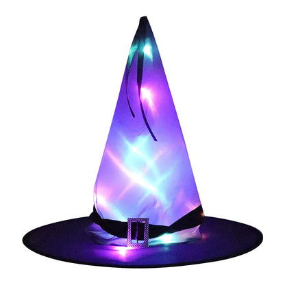 Spooky Glow Witch Hat for Kids and Adults Halloween Costume