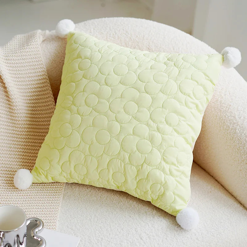 Colorful Floral Embroidered Throw Pillow Cover