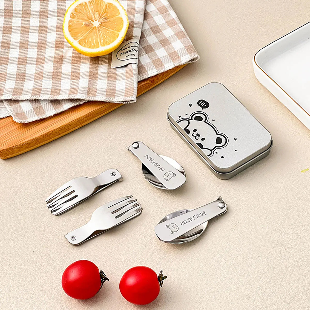Portable Outdoor 3-Piece Stainless Steel Camping Utensils