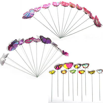 Colorful Metal Butterfly Garden Decor Stake Set