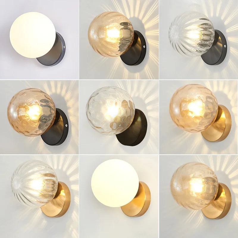 Elegant Gold Glass Wall Light