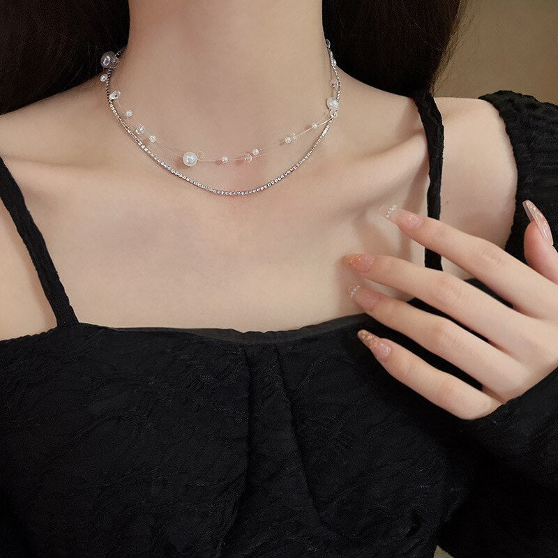 Chic Vintage Pearl Drop Necklace