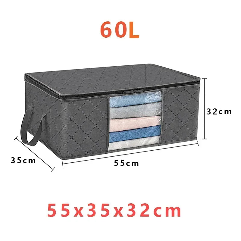 Collapsible Closet Storage Bag for Blankets & Clothes