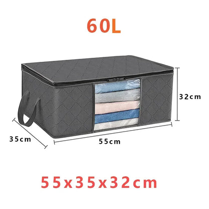 Collapsible Closet Storage Bag for Blankets & Clothes