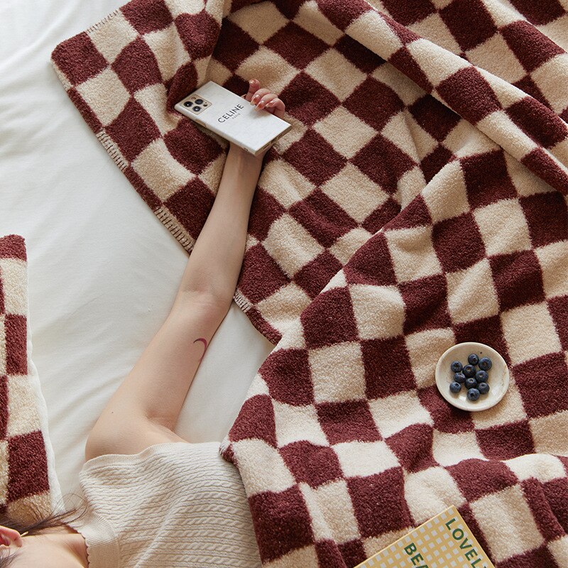 Warm Plaid Blanket Throw
