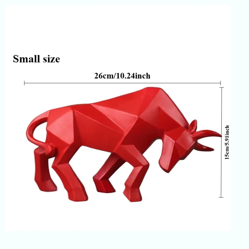 Stylish Bull Figurine Modern Resin Decor 35cm