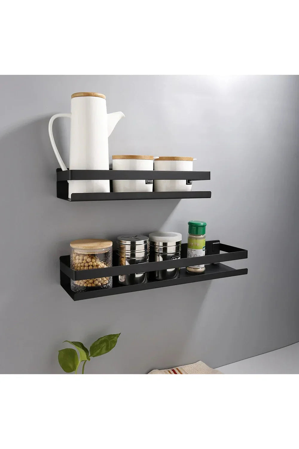 Stylish Wall Mounted Black Shelves
