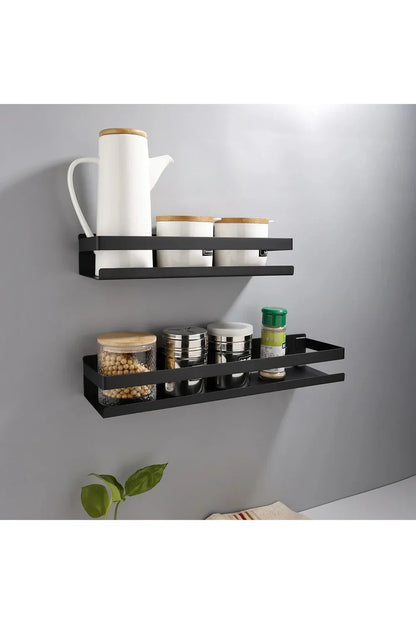 Stylish Wall Mounted Black Shelves