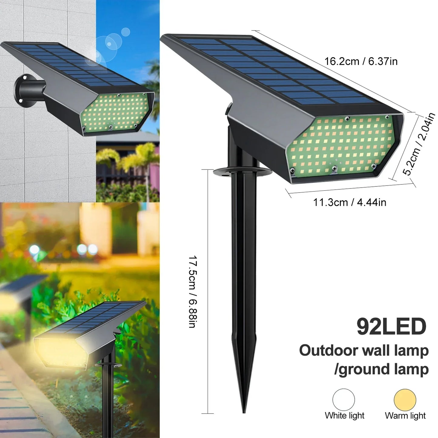 Bright Outdoor Solar Spotlight 92LED Garden Light