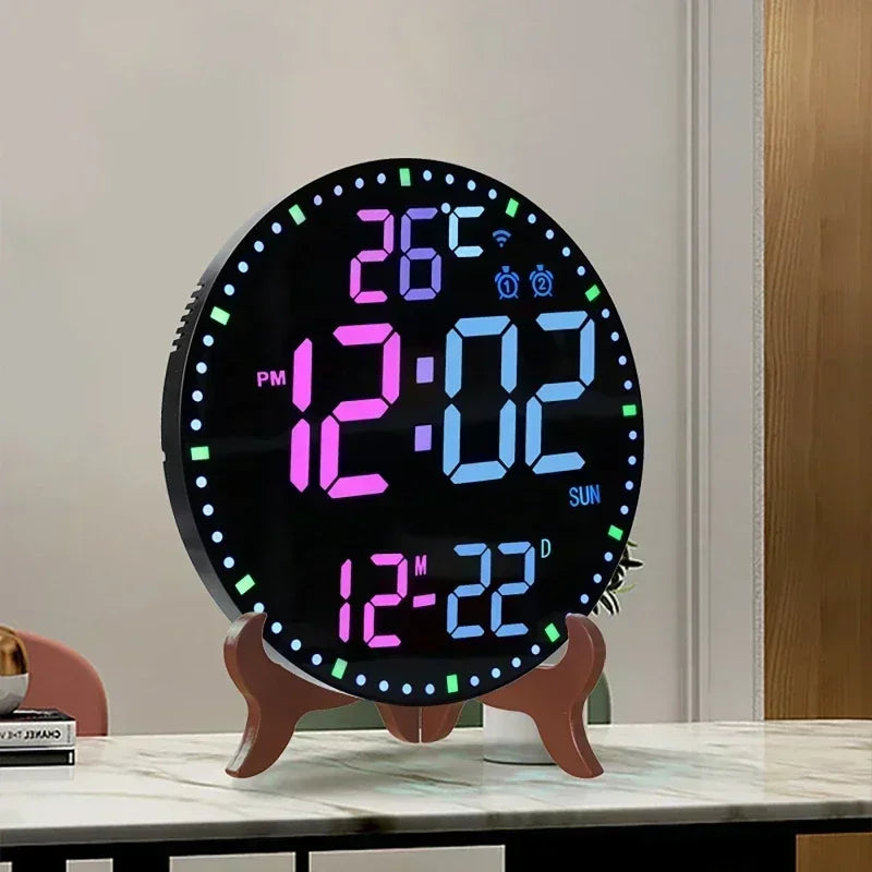 Digital LED Wall Clock with Calendar and WiFi