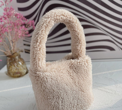Soft Mini Plush Bucket Handbag