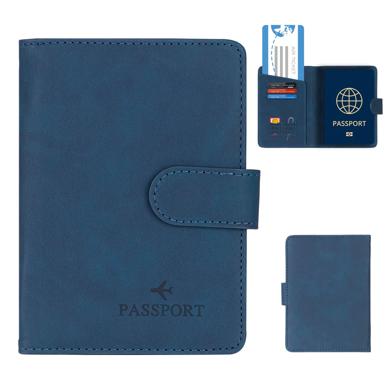 Premium RFID Passport Holder in Genuine Leather Style