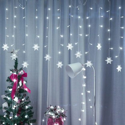 Colorful LED Snowflake String Lights