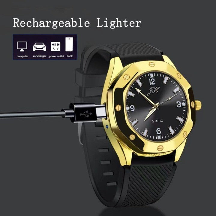 Stylish USB Rechargeable Electronic Lighter Watch