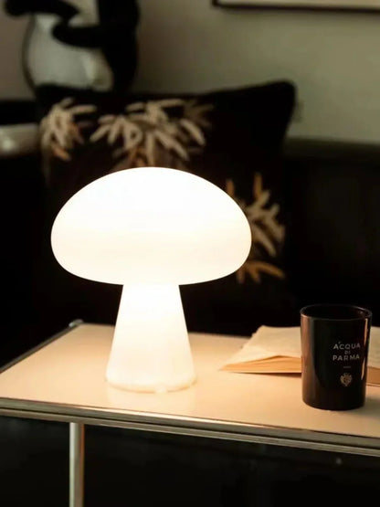 Classic White Ceramic Mushroom Table Lamp