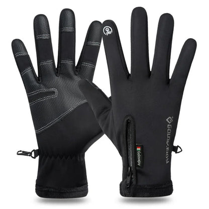 Warm Waterproof Motorcycle Gloves with Fleece Lining