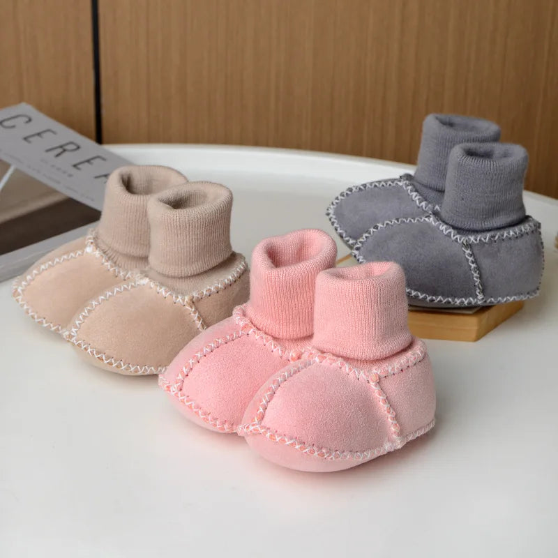 Cozy Baby Booties with Soft Faux Fur Inside