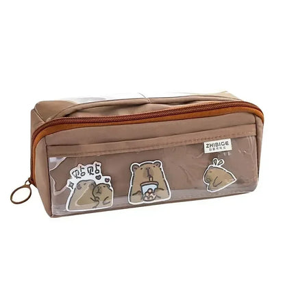 Clear Pencil Case with 10 Compartments & Large Storage