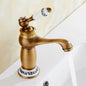 Classic Bronze Faucet with Ceramic Knob