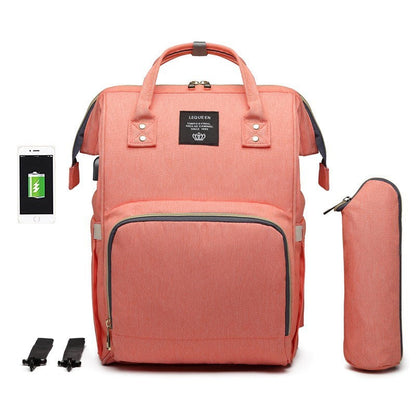Spacious Portable USB Baby Diaper Bag Backpack