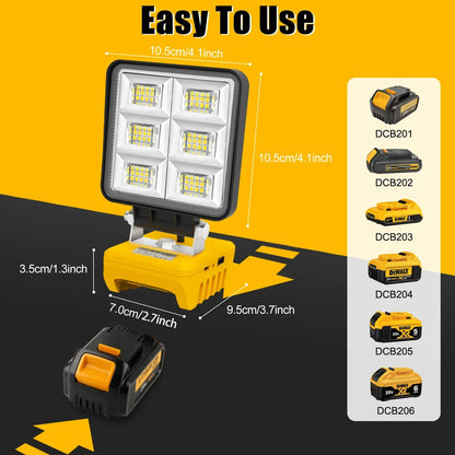 Bright 48 LED Portable Worksite Spotlight 5200 Lumen