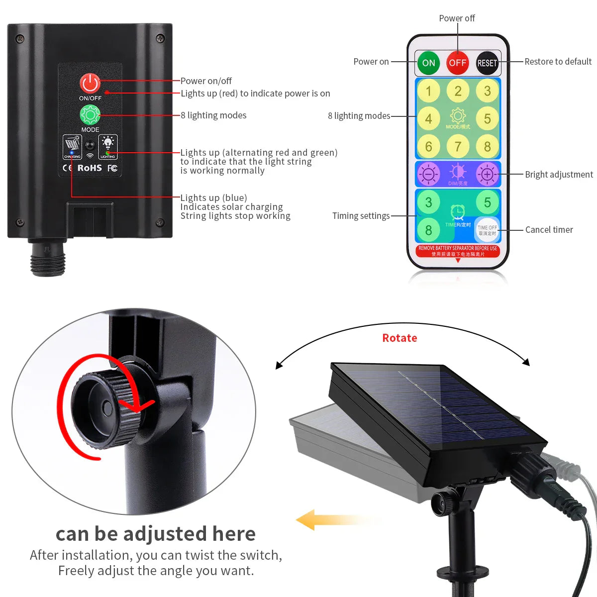 Outdoor Solar Fairy Lights 100M Waterproof LED Decoration