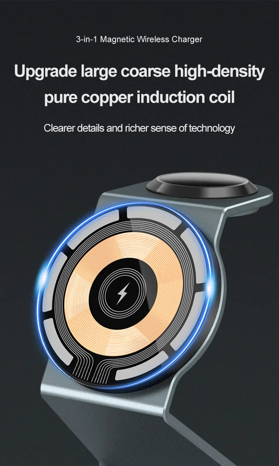 Compact 3-in-1 Wireless Charging Pad