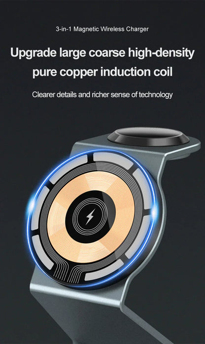 Compact 3-in-1 Wireless Charging Pad