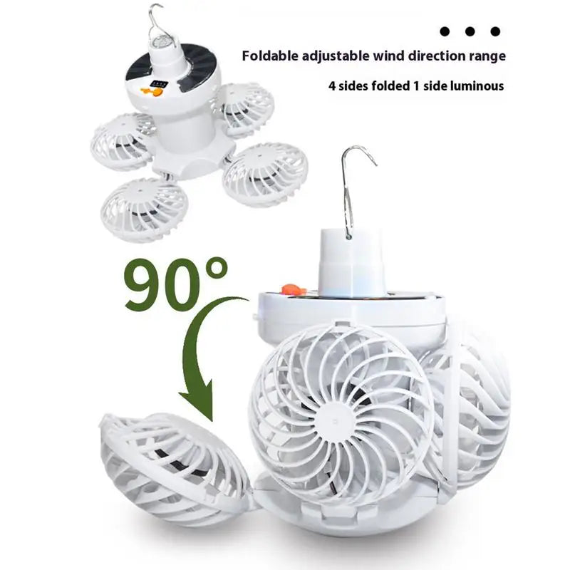 Compact Solar Camping Lantern with Fan