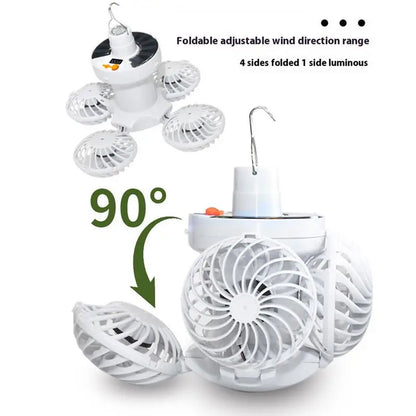 Compact Solar Camping Lantern with Fan
