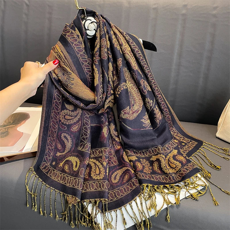 Soft Cashmere Women's Scarf Luxury Warm Print