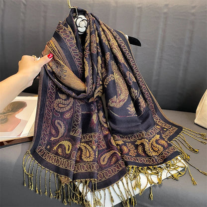 Soft Cashmere Women's Scarf Luxury Warm Print