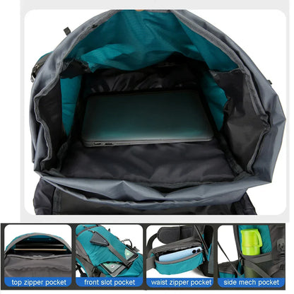 Durable 70L Hiking Backpack with Rain Cover