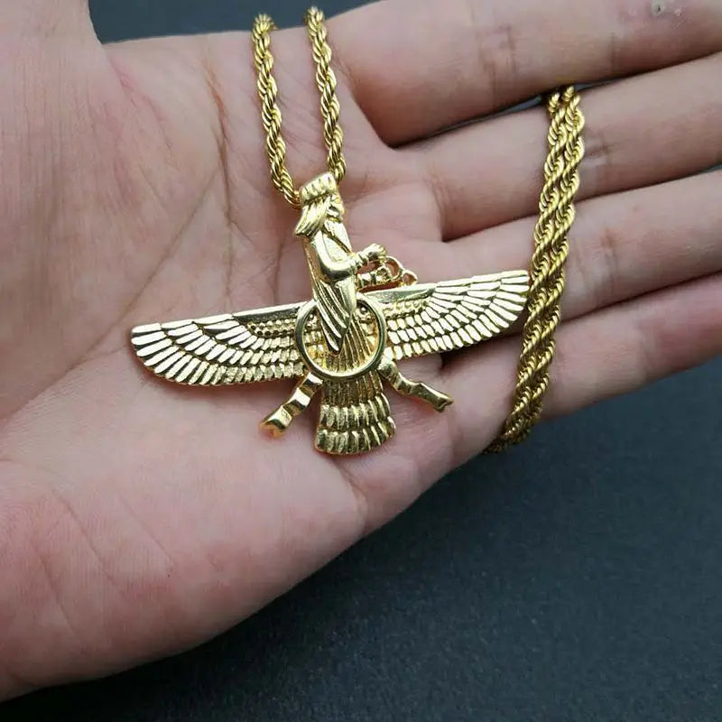 Unique Faravahar Symbol Pendant Necklace
