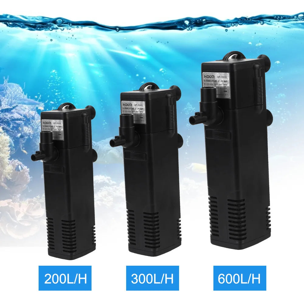 Compact Aquarium Water Pump Filter System