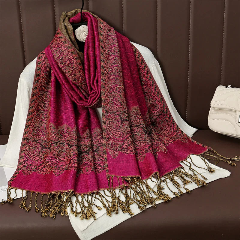 Soft Cashmere Women's Scarf Luxury Warm Print