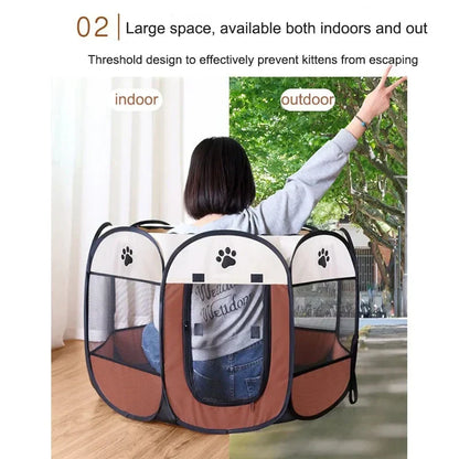 Collapsible Pet Playpen Tent for Cats and Small Dogs