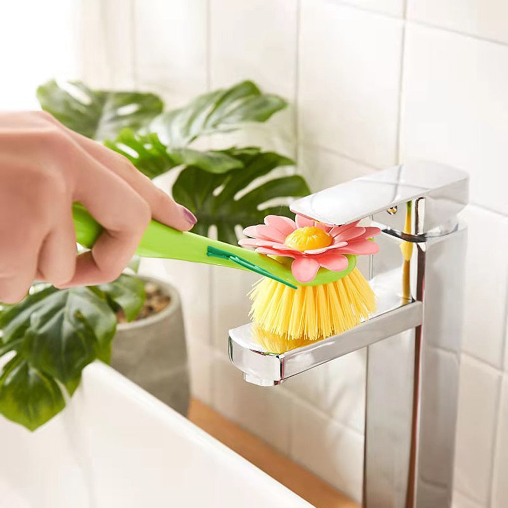 Soft Floral Planter Cleaning Brush