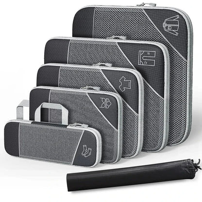 Compact Travel Packing Cube Set 6pc Waterproof Bags
