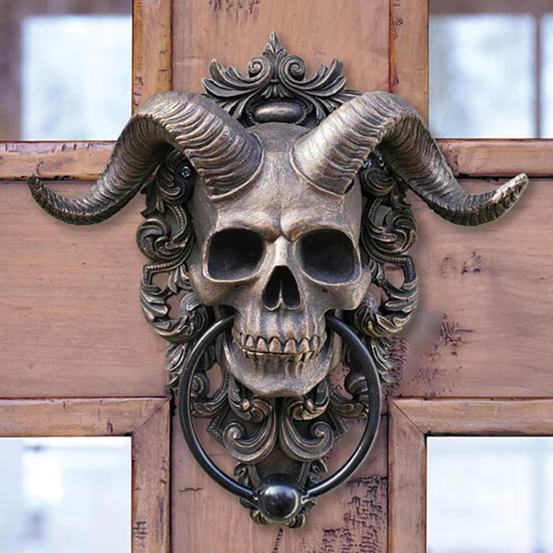 Dark Skull Door Knocker Decoration