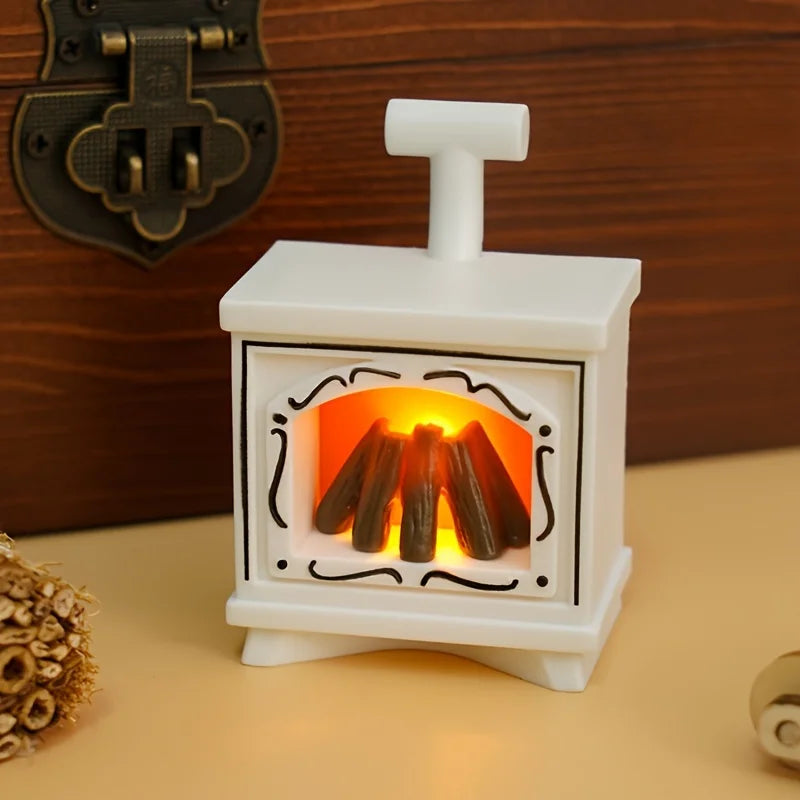 Small LED Dollhouse Fire Place Decoration 1:12 Scale