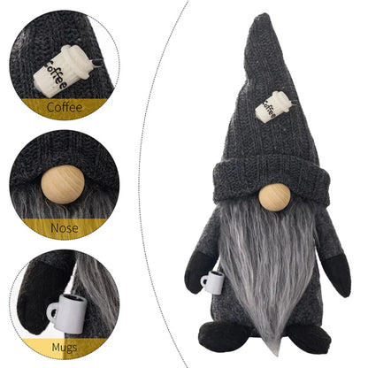 Cozy Nordic Coffee Gnome Figurines - Home Decor
