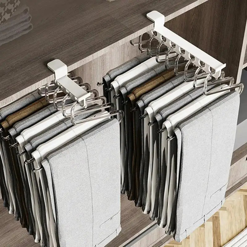 Space Saving Adjustable Closet Hanger Organizer Rail