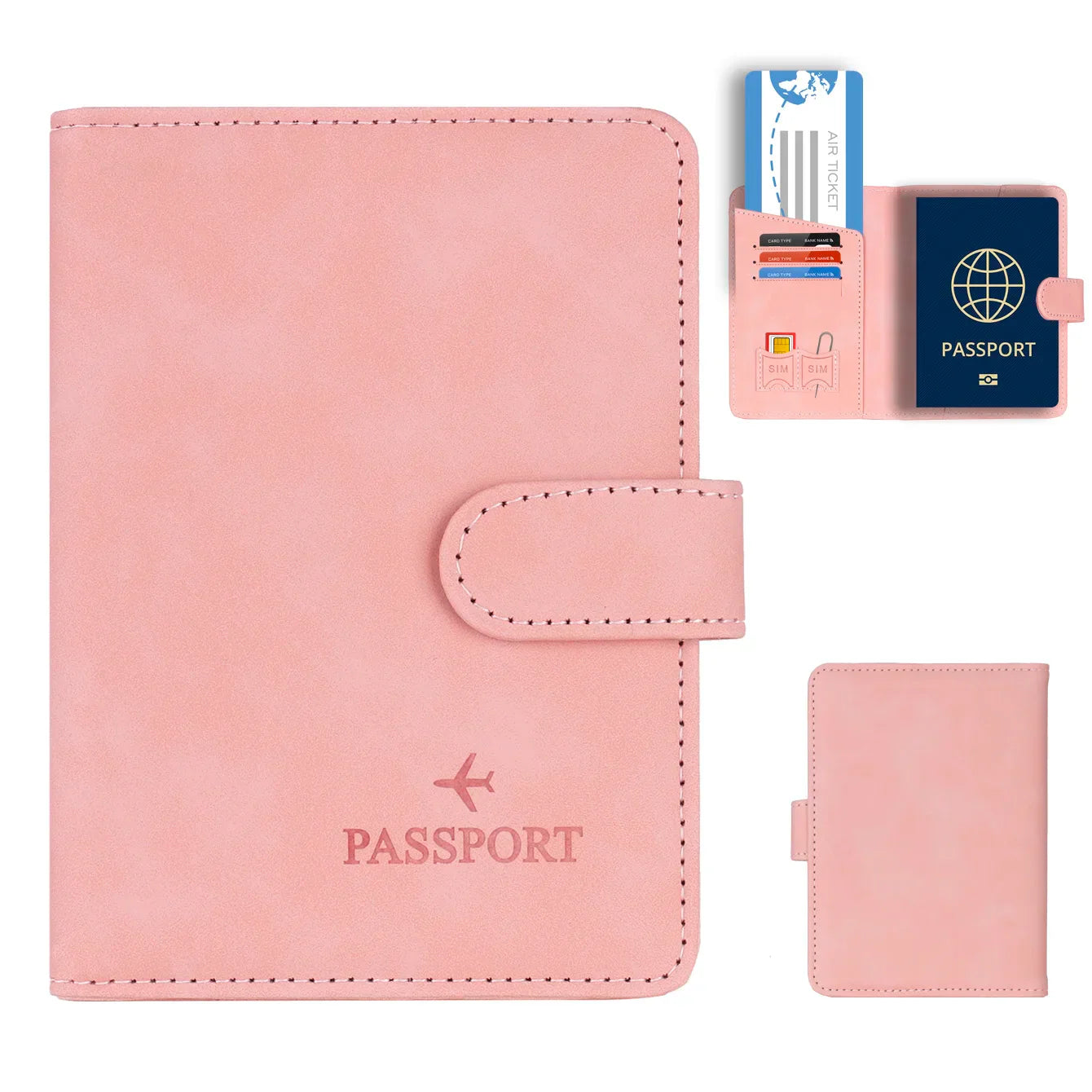 Premium RFID Passport Holder in Genuine Leather Style