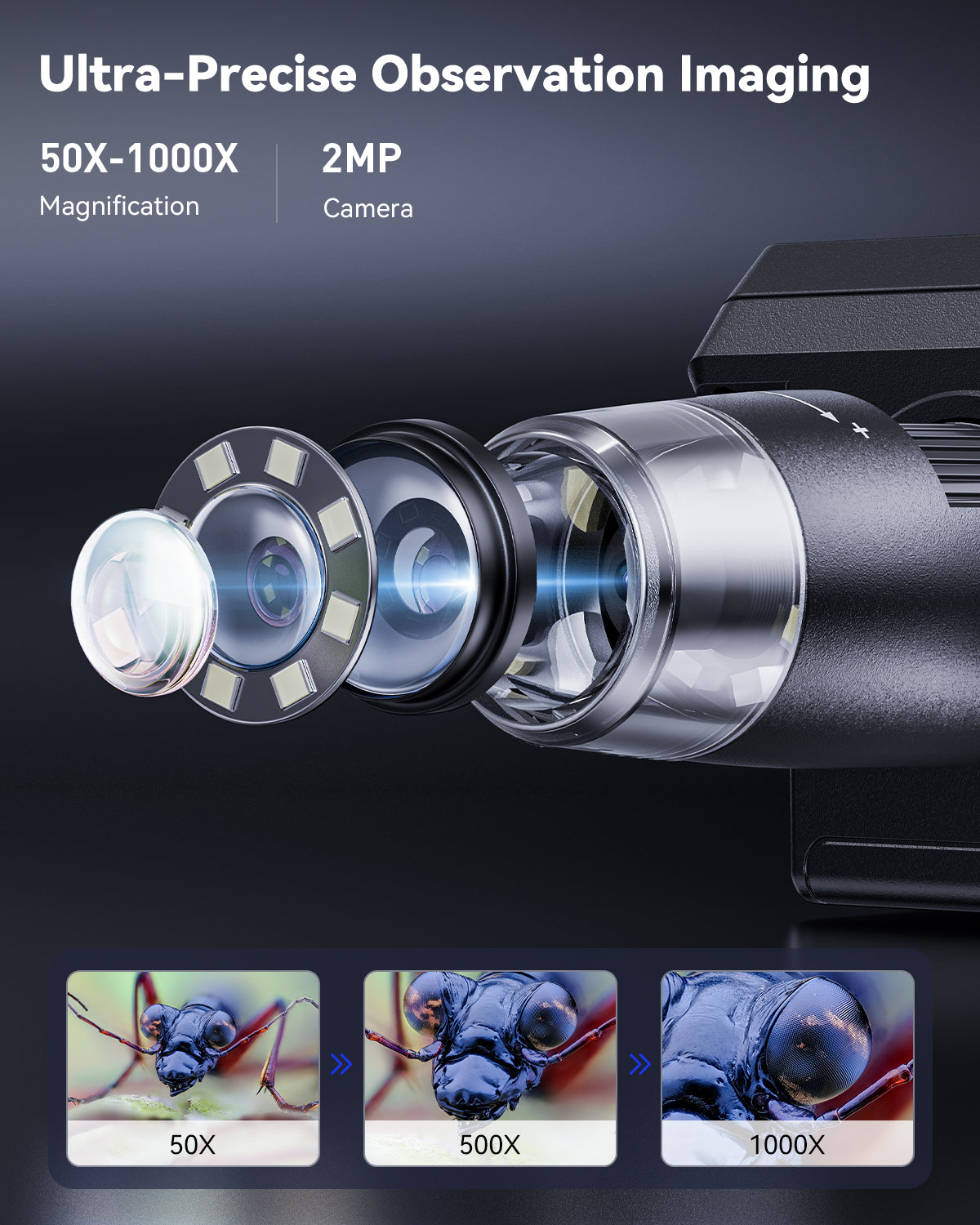 Compact Digital Microscope for Electronics Soldering Repair