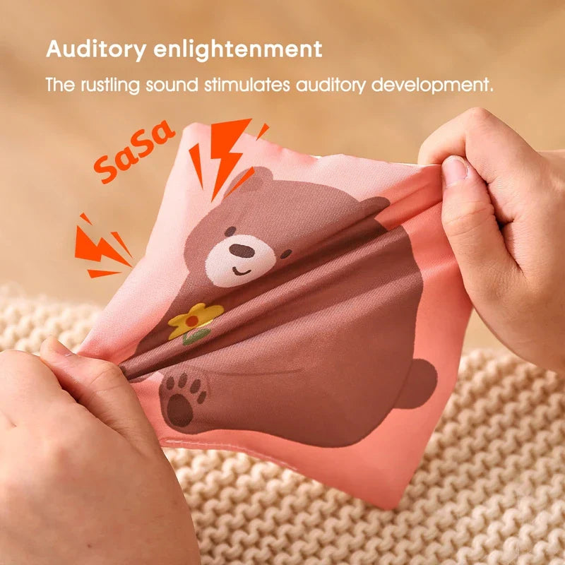 Soft Textured Tissue Box Toy for Baby Development