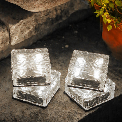 Outdoor Solar Powered Ice Cube Table Lamp
